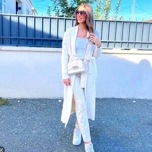 ZARA BELTED KNIT LONG COAT NWT